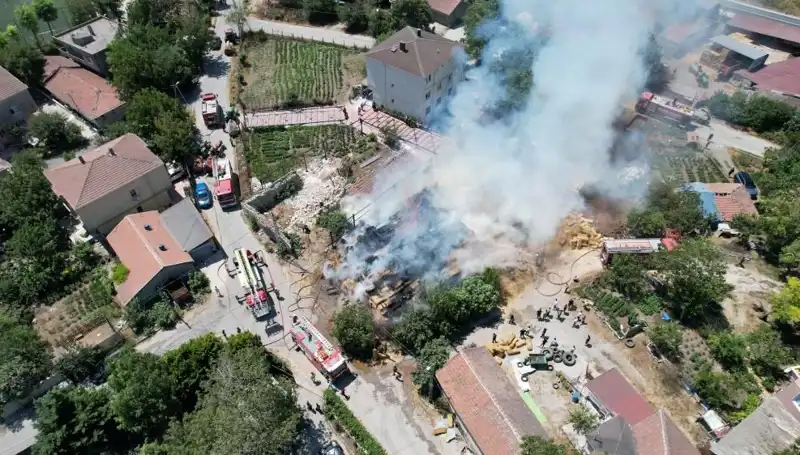 Arnavutköy'de Yangın Faciası: Saman Balyaları Kül Oldu!